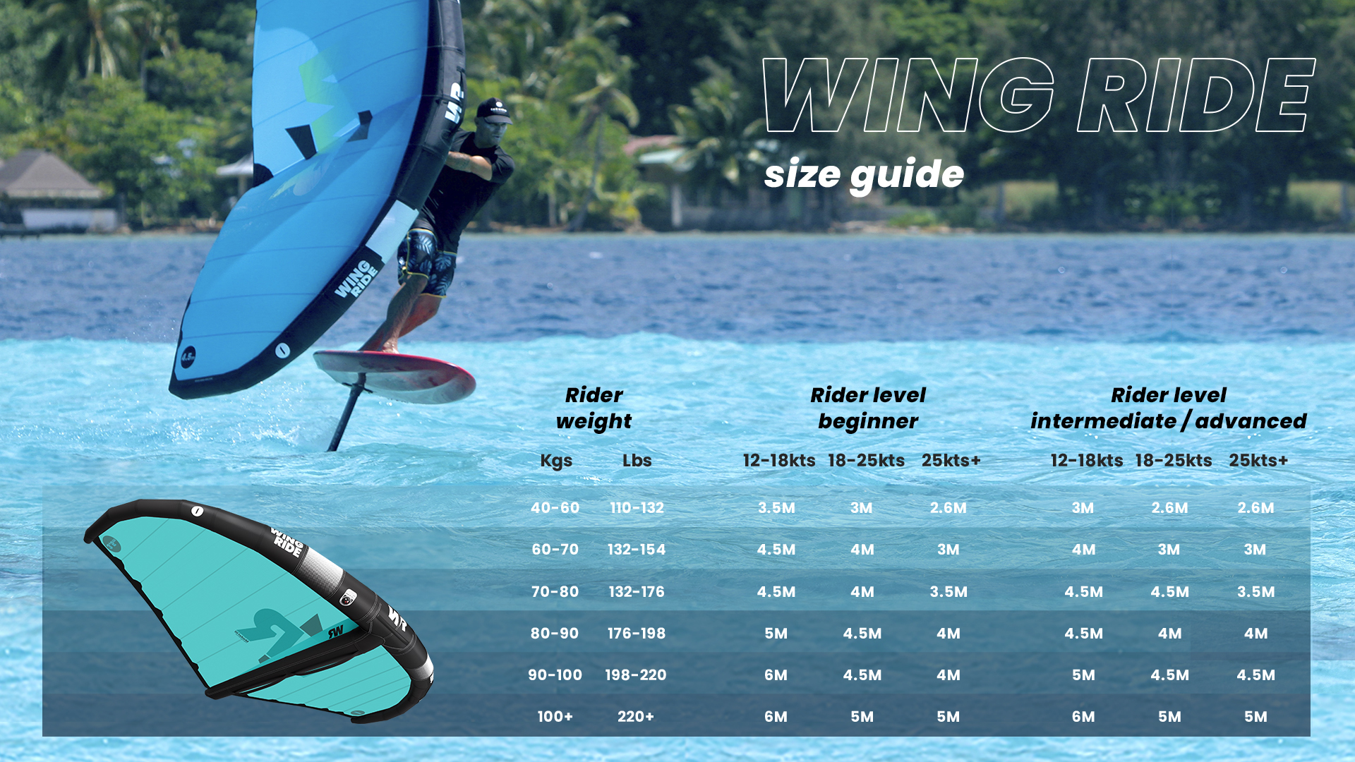 wing size guide